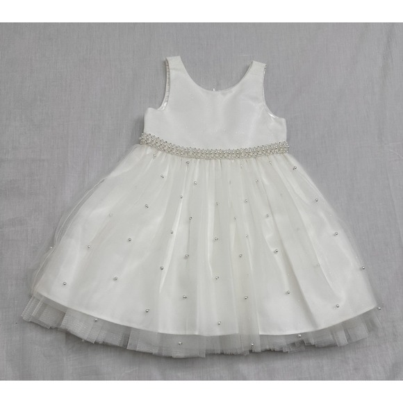 Child's formal dress Couture Princess Sz 3T White with beads/rinestones - Picture 3 of 16